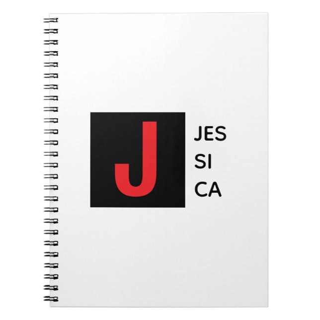 Cuaderno Modern Elegant Plain Professional Name Monogram (Frente)