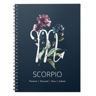 Cuaderno Modern Floral Zodiac Star Sign Scorpio