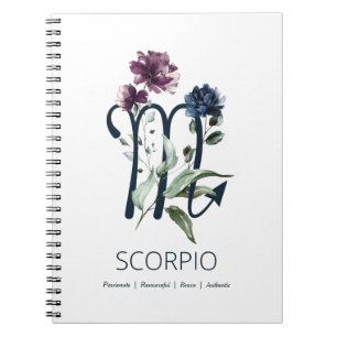 Cuaderno Modern Floral Zodiac Star Sign Scorpio