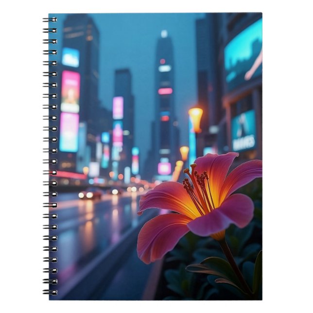 Cuaderno Modern Flower in Cityscape - Notebook (Frente)