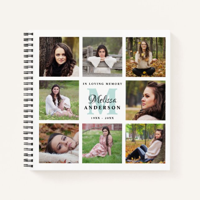 Cuaderno Modern Funeral GuestBook 8 Photo Memorial (Anverso)