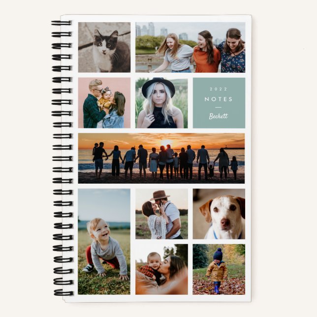 Cuaderno Modern Gallery Ten Collage de fotos Notebook (Anverso)