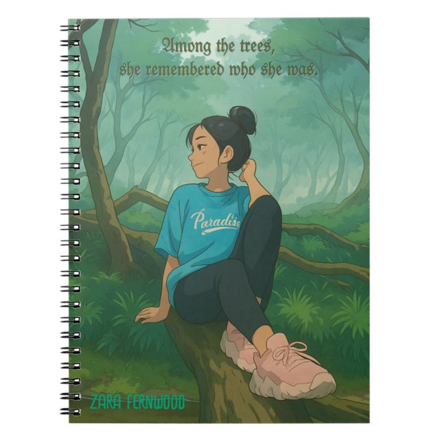 Cuaderno Modern Ghibli Style Customizable Quote and Name (Frente)