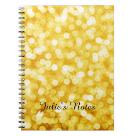 Cuaderno Modern Gold Bokeh Spiral Photo Notebook