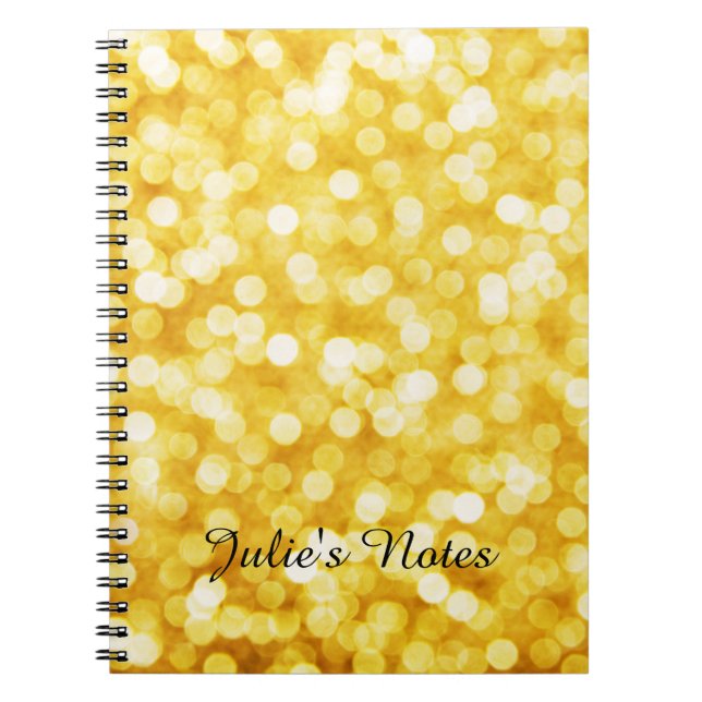 Cuaderno Modern Gold Bokeh Spiral Photo Notebook (Frente)