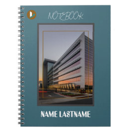 Cuaderno Modern Handwritten Teal Blue Gold Frame