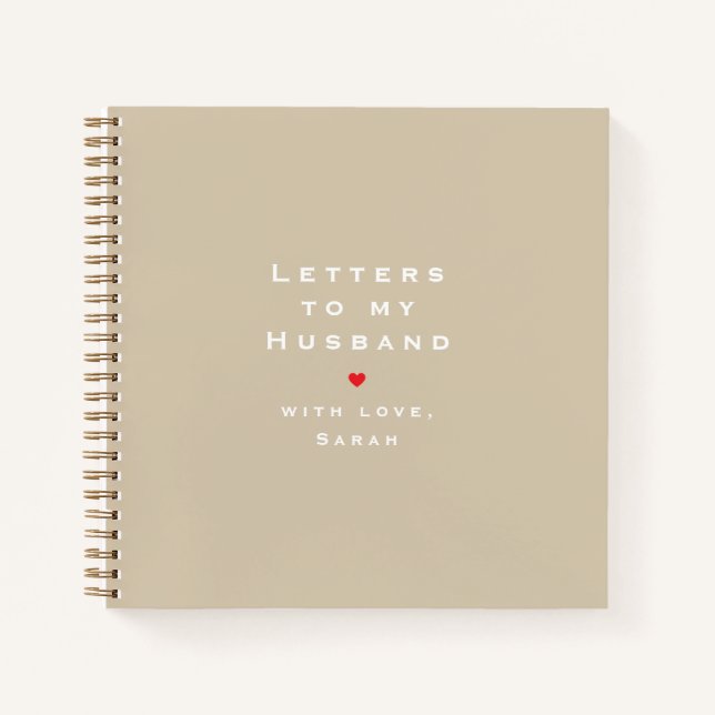 Cuaderno Modern Heart Illustration Letters to My Husband  (Anverso)