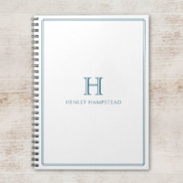 Cuaderno Modern Initial Patina Blue Border