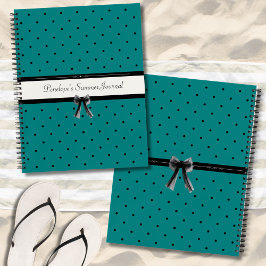 Cuaderno Modern Luxury Teal Monogram Summer Travel Journal