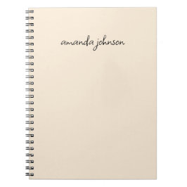 Cuaderno Modern Minimal Add Full Name Monogram on Cream
