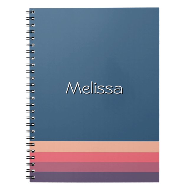 Cuaderno Modern Minimal Blue Spiral Photo Notebook (Frente)