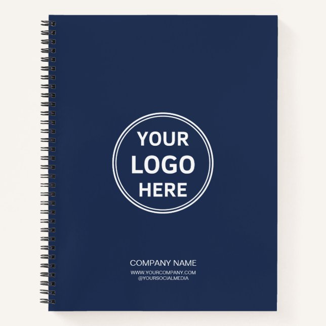 Cuaderno Modern Minimal Custom Logo Navy Blue (Anverso)