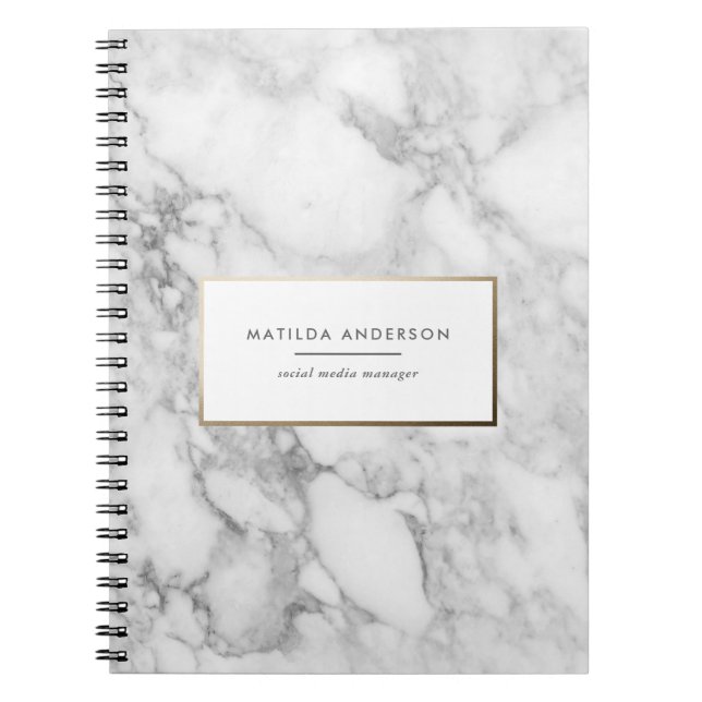 Cuaderno Modern minimal marble and gold geometric (Frente)