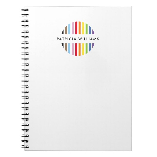 Cuaderno MODERN MINIMAL stripe logo rainbow pride LGBTQ (Frente)