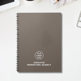 Cuaderno Modern Minimalist Custom Logo Taupe Business