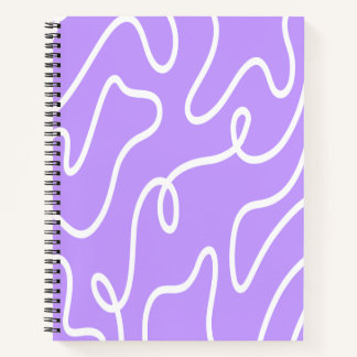 Cuaderno Modern Minimalist Line Art Lavender Purple Wavy