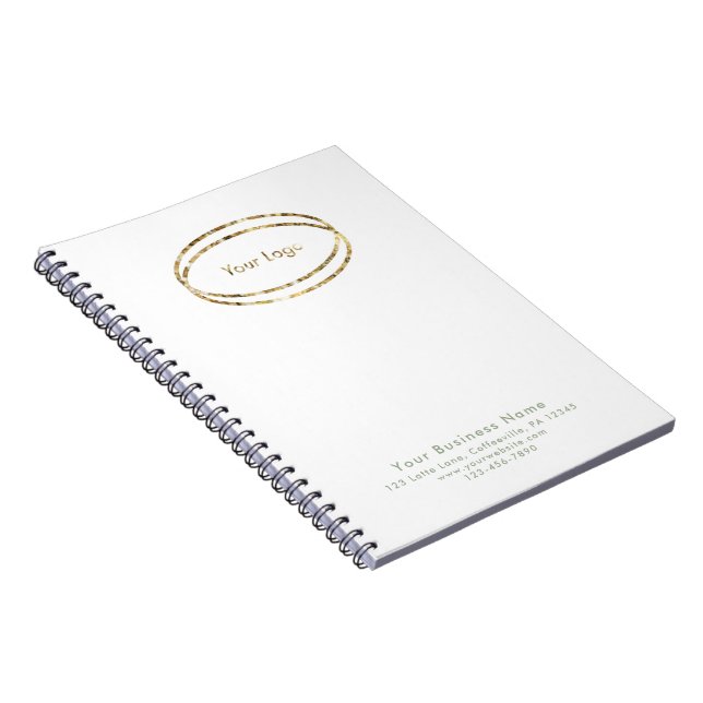 Cuaderno Modern Minimalist Sage Green Custom Business Logo (Lado Derecho)