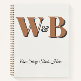Cuaderno Modern Monogrammed Guest Book | Elegant Foil Initi