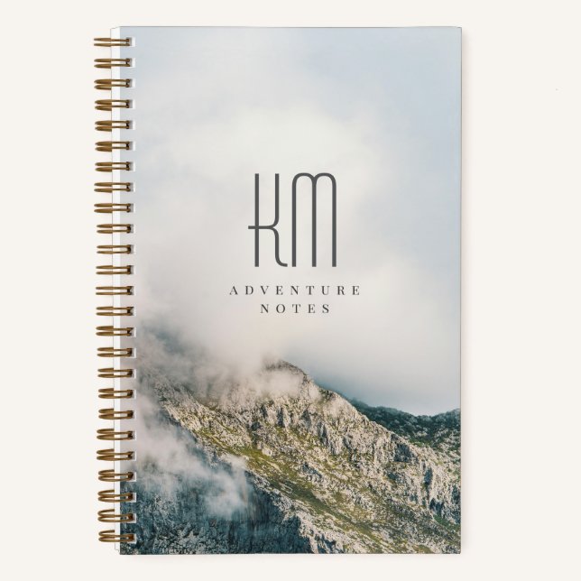 Cuaderno Modern Mountain Adventure Monogram (for men) (Anverso)