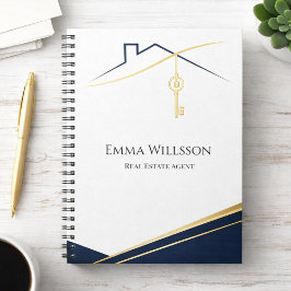 Cuaderno Modern Navy Gold Luxury Realtor Estate Agent