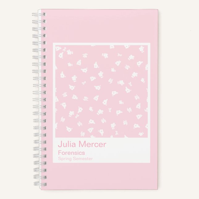 Cuaderno Modern Pale Pink Floral Pattern Swatch Small (Anverso)