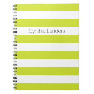 Cuaderno Modern Pear Green Stripes Monograma
