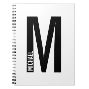 Cuaderno Modern Personalized Bold Monogram and Name