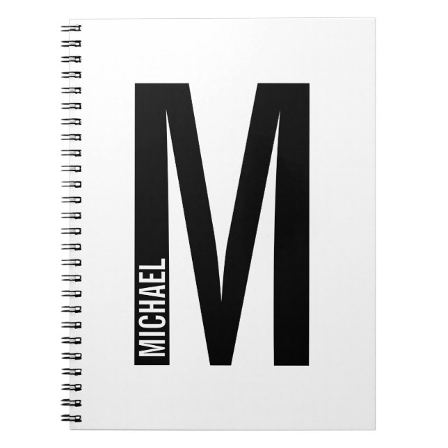 Cuaderno Modern Personalized Bold Monogram and Name (Frente)