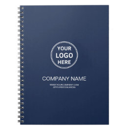 Cuaderno Modern Personalized Logo Navy Blue Corporate