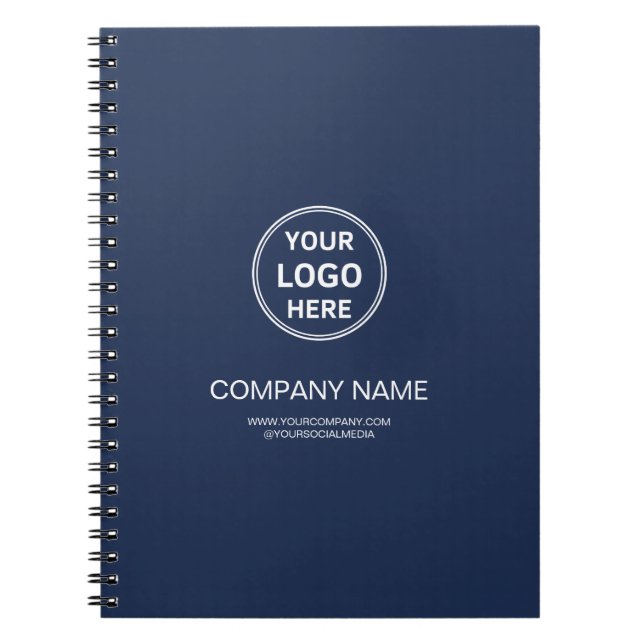 Cuaderno Modern Personalized Logo Navy Blue Corporate (Frente)