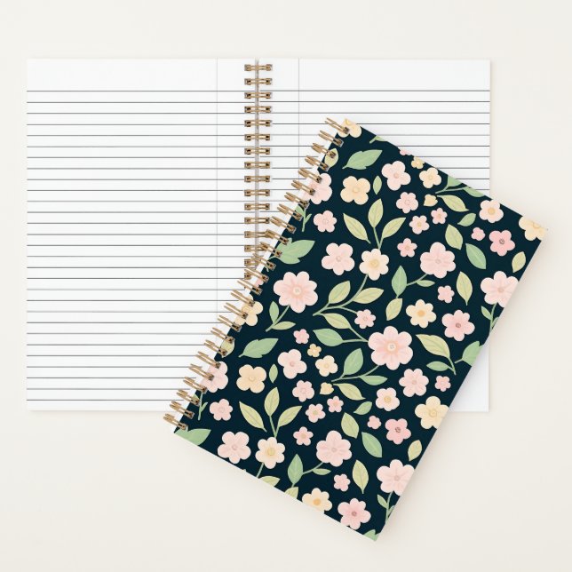 Cuaderno Modern Pink Wildflowers Pattern (Interior)
