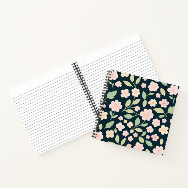 Cuaderno Modern Pink Wildflowers Pattern (Interior)