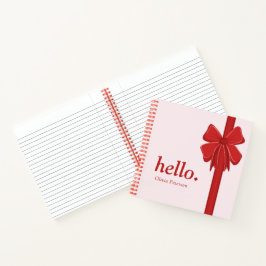 Cuaderno Modern Preppy Pink & Red Red Ribbon Bow Wrapped