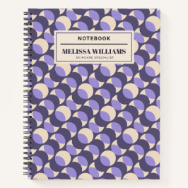 Cuaderno Modern Retro Lavender Geometric Notebook