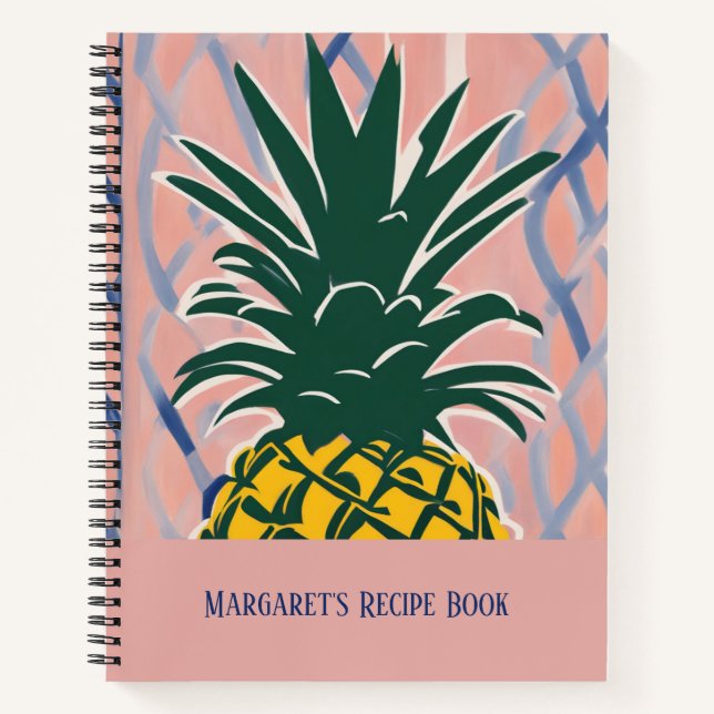 Cuaderno Modern Style Pineapple Personalized Recipe Book (Anverso)