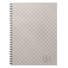 Cuaderno Modern Taupe Gray Gold Monogram Business Branding