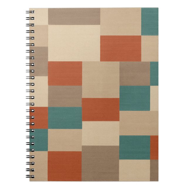 Cuaderno Modern Teal & Beige Geometric Blocks (Frente)