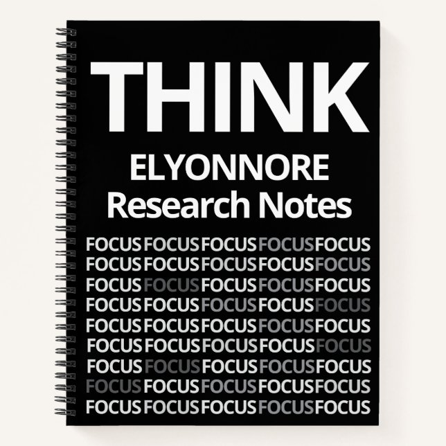 Cuaderno Modern Think Research Notes Black & White Writer  (Anverso)