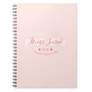 Cuaderno Modern Trendy Fitness Journal Blush Pink