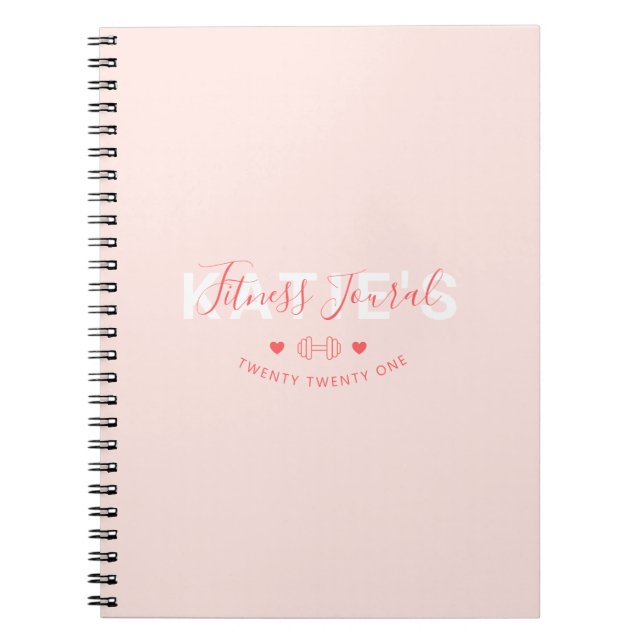 Cuaderno Modern Trendy Fitness Journal Blush Pink (Frente)