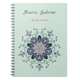 Cuaderno Modern turquoise Pink Floral Mandala Doodles 