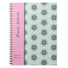 Cuaderno Modern turquoise Pink Floral Mandala Doodles 