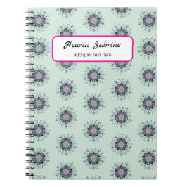 Cuaderno Modern turquoise Pink Floral Mandala Doodles 