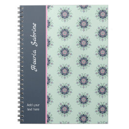 Cuaderno Modern turquoise Pink Floral Mandala Doodles 