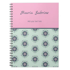 Cuaderno Modern turquoise Pink Floral Mandala Doodles 