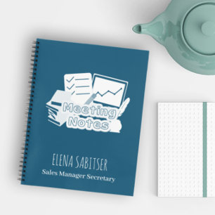 Cuaderno Modern Typography Cadet Blue Meeting Notes 