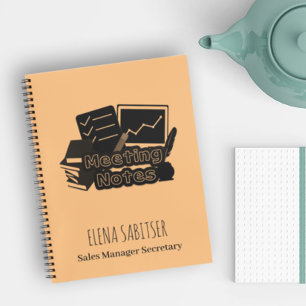 Cuaderno Modern Typography Custom name Meeting Notes 