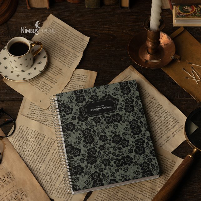 Cuaderno Modern Victorian Black Lace Sage Green Journal (Subido por el creador)