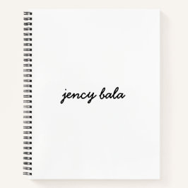 Cuaderno Modern White Monogram Minimalist Design
