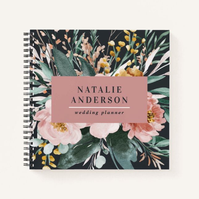 Cuaderno Moderna acuarela floral y follaje elegante (Anverso)